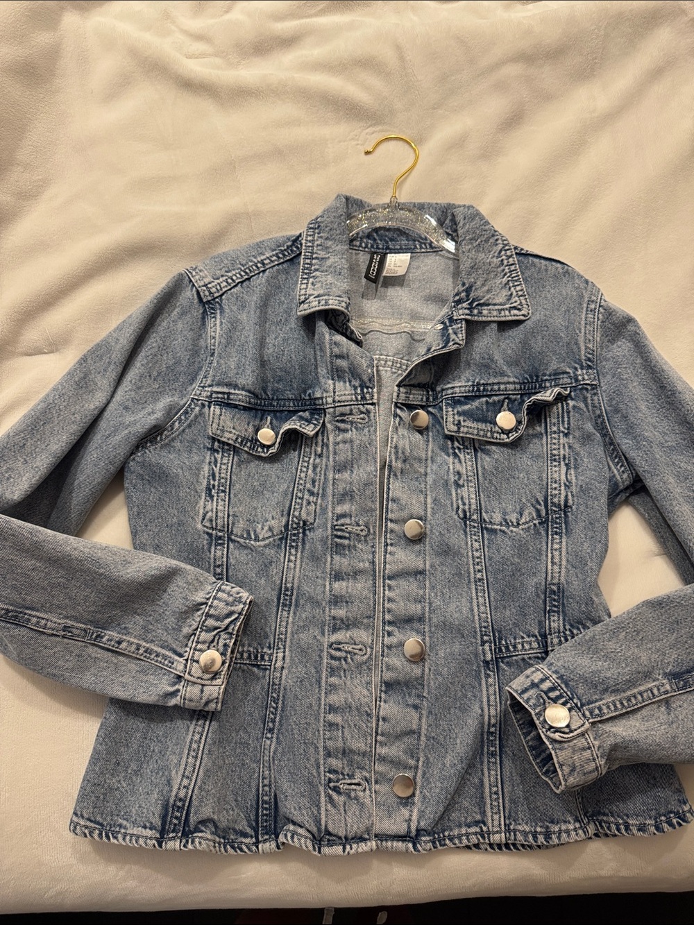 H&M Light Blue Washed Denim Jacket - Women's Jean Jacket